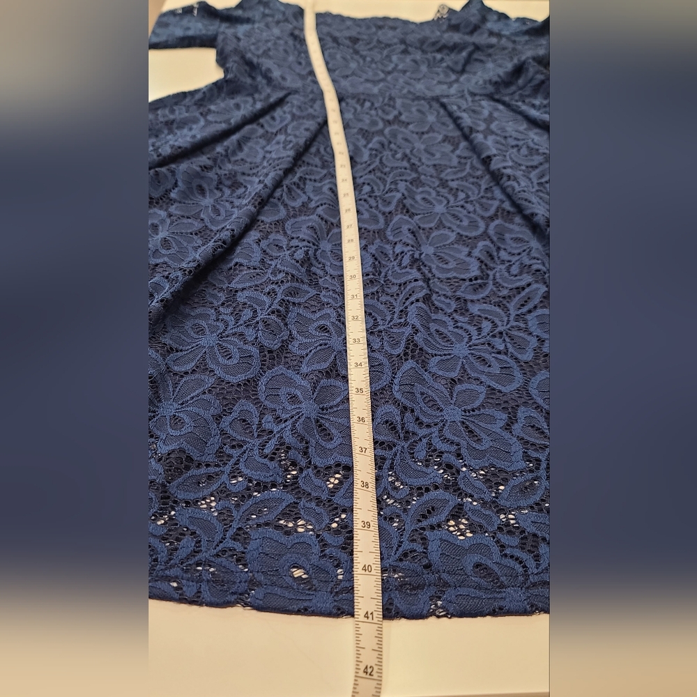 Miusol Elegant Navy Blue Floral Lace Dress – Size XL - Picture 15 of 16